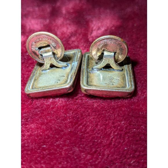 Antique ACNE GF Victorian,art deco cuff links w/ natural stone agate. - Picture 7 of 8